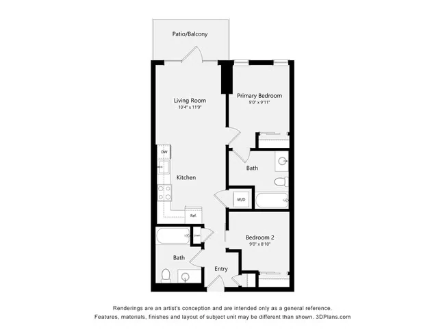 Urban Two Bed Two Bath 2 ARCH 421 floor plan